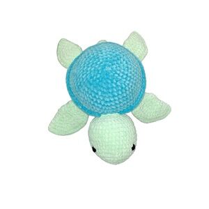 Large Crochet Blue Sea Turtle Plushie Amigurumi